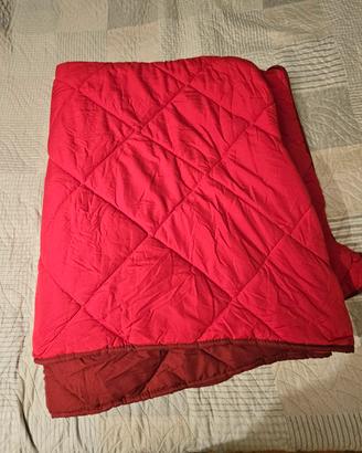 Piumone rosso e bordeaux double face singolo
