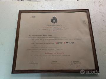 Diploma di Laurea Antico (1920) - Regio Istituto