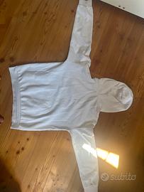 Felpa con cappuccio bianca basic oversize