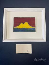 Vesuvio sul Golfo di Napoli Opera in vetro Tiffany