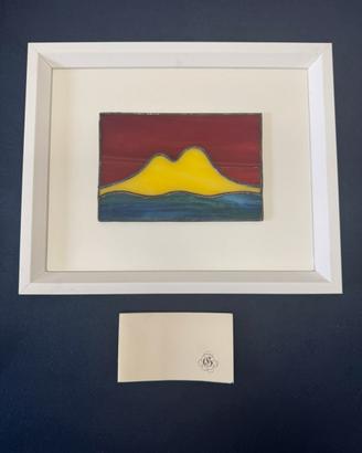 Vesuvio sul Golfo di Napoli Opera in vetro Tiffany