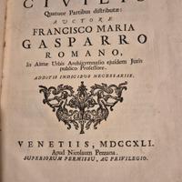 Institutiones iuris civilis di F.M. Gasparro 1741