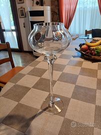 Vaso in cristallo e argento