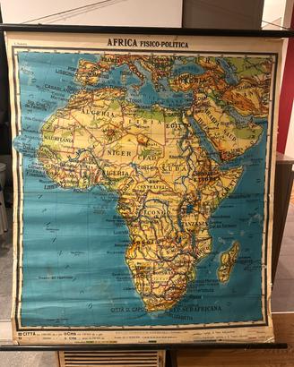 Cartina Africa scolastica 1970