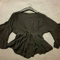 Camicia maniche ampie con volant