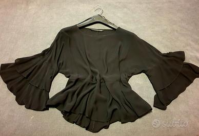 Camicia maniche ampie con volant