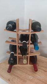 Portabottiglie porta vino in legno, 12 bottiglie