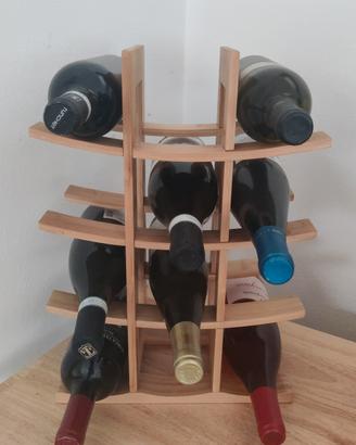 Portabottiglie porta vino in legno, 12 bottiglie
