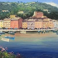 Quadro dipinto ad olio paesaggio Portofino