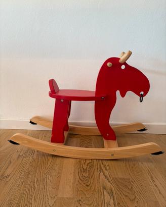 Renna a dondolo in legno