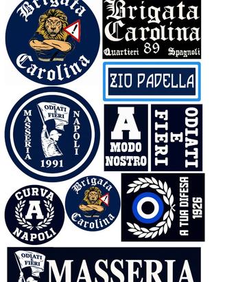 10 ADESIVI ULTRAS BRIGATA CAROLINA - MASSERIA - NA
