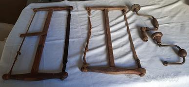 Seghe per falegname antiche e Trapani a mano