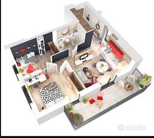 Trilocale a Caslino D'Erba con balcone libero ora