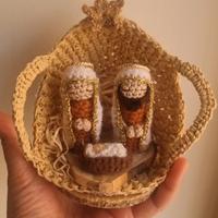 mini coffa siciliana con presepe al uncinetto 
