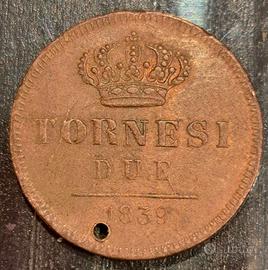 REGNO DUE SICILIE 2 tornesi 1839
