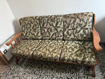 Divano 3 posti Legno Tessuto montagna mare taverna