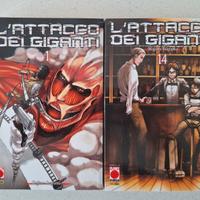 Attack on Titan volume 1 e 14 manga italiano