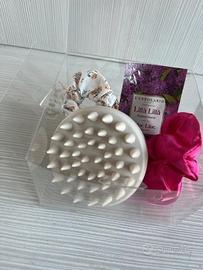 Set 4 pezzi spazzolina cuoio capelluto 2 scrunchie