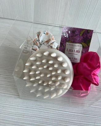 Set 4 pezzi spazzolina cuoio capelluto 2 scrunchie