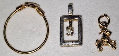 Lotto Gioielli Oro e Argento - anello, ciondolo...