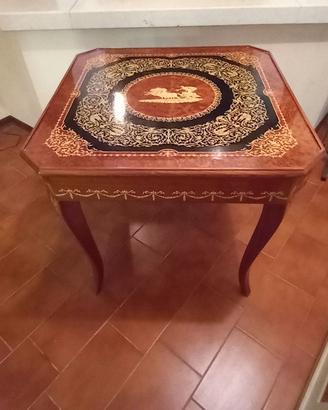 TAVOLO  GIOCO CON ROULETTE . MOGANO/RADICA