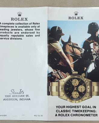 Antica Brochure Rolex 1980 da Collezione