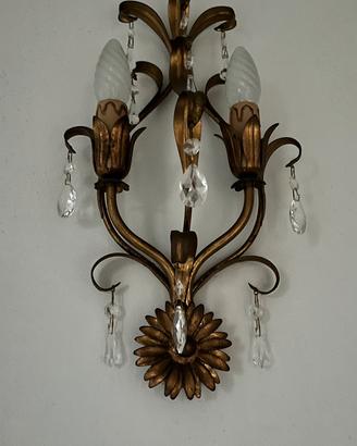 7 applique oro con due luci