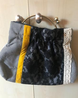 Borsa in tessuto di felpa con manici