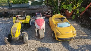 giochi cavalcabili giardino, trattore, moto, auto 