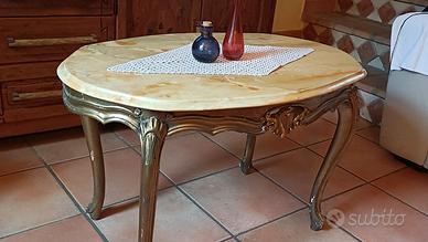 tavolino da salotto con marmo rosa