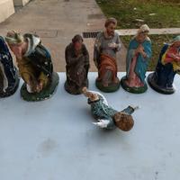 statuine presepio antiche  in gesso