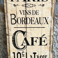 Decorazione da parete in legno Bistrot de Paris