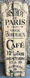 Decorazione da parete in legno Bistrot de Paris