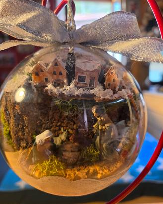 Sfera Natalizia in Plexiglass Chiusa Presepe