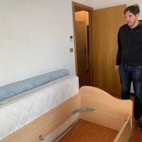 Divano letto 90x200cm, ergonomico, finit. frassino