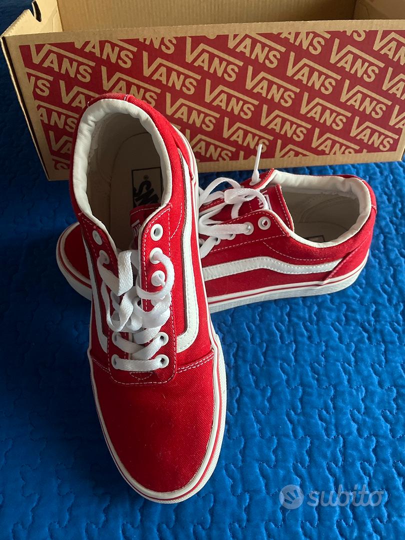 Vans rosse hotsell in pelle