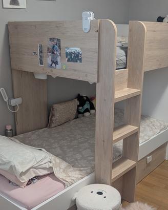 Letto a castello con cassettoni e armadio