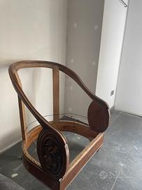 scheletri poltrone a pozzetto in noce