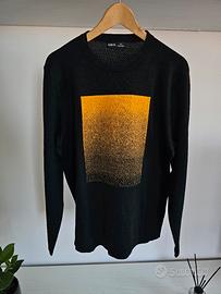 Maglioncino Nero con trama arancione 