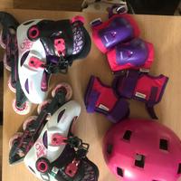 Roller bambina 6-10 anni con casco e kit protezion