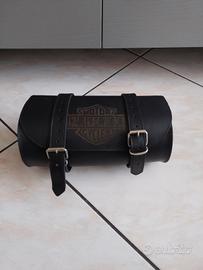 Borsa per moto in vera pelle rotonda Harley-Davids