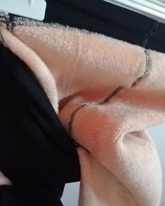 Leggings effetto collant velato nero felpato nero 