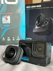 GoPro HERO10 Black+Max Lens+4 Batterie+Accessori