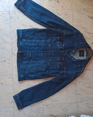 Giacca di jeans denim uomo blu classica