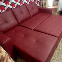 Divano letto e contenitore più Sedie bordeaux 