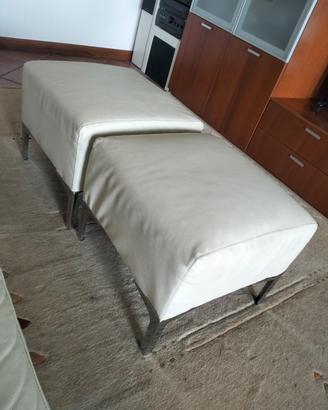 DIVANO 3/4 POSTI SIMILPELLE ,CON POUF
