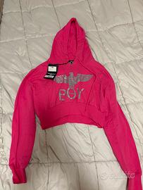 Felpa corta con cappuccio Boy London nuova