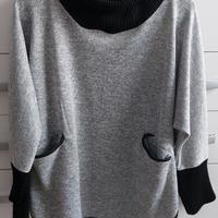 Maglia donna L/XL grigio e nero