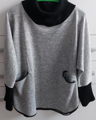 Maglia donna L/XL grigio e nero