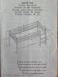 Letto semi elevato con scaletta bambini e ragazzi